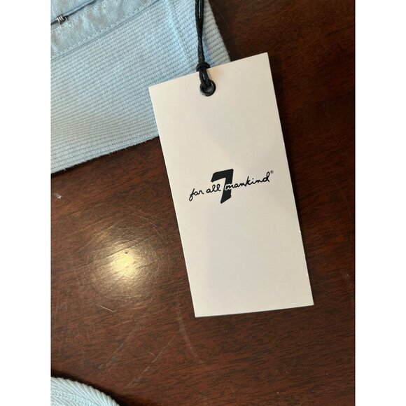 NWT 7 For All Mankind Baby Blue Long Sleeve Bodysuit Womens Size Small - Picture 6 of 9